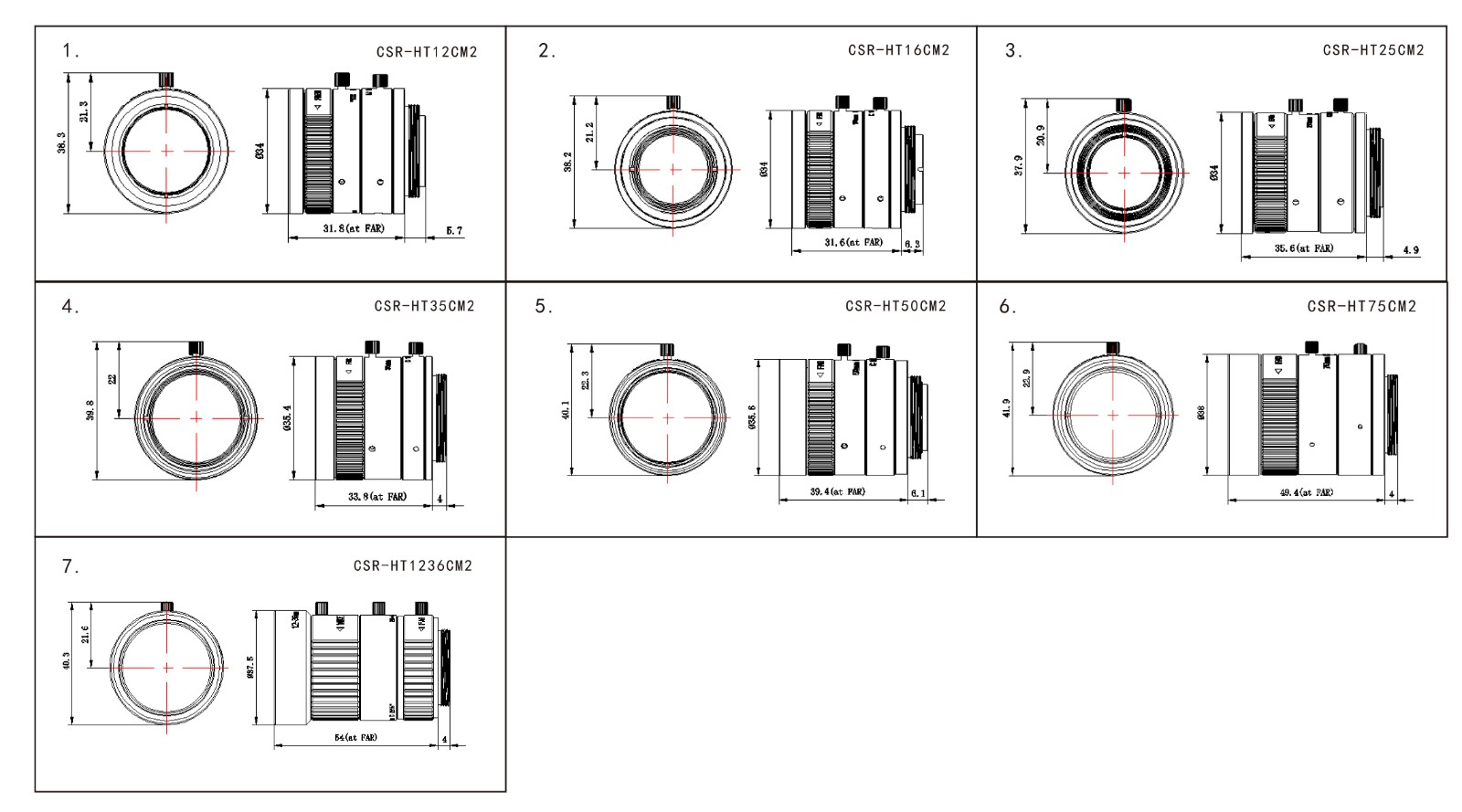 200万CCTV定焦镜头尺寸图